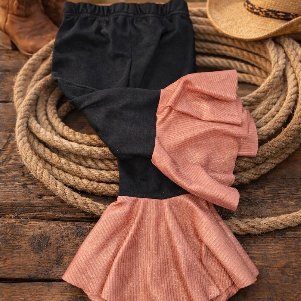 Kids Black and Pink Ruffle Bottoms